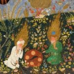 Victoria and AlA Persian manuscript depicting Elijah and al-Khiḍr (right) together at the fountain of youth.bert Museum – UKhot